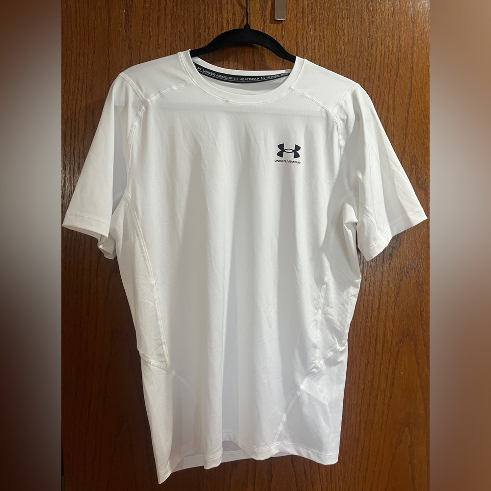 Under Armour Men's White T-Shirt - Heatgear